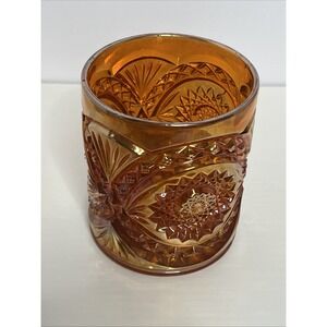 Imperial Marigold Hobstar Carnival Glass Orange